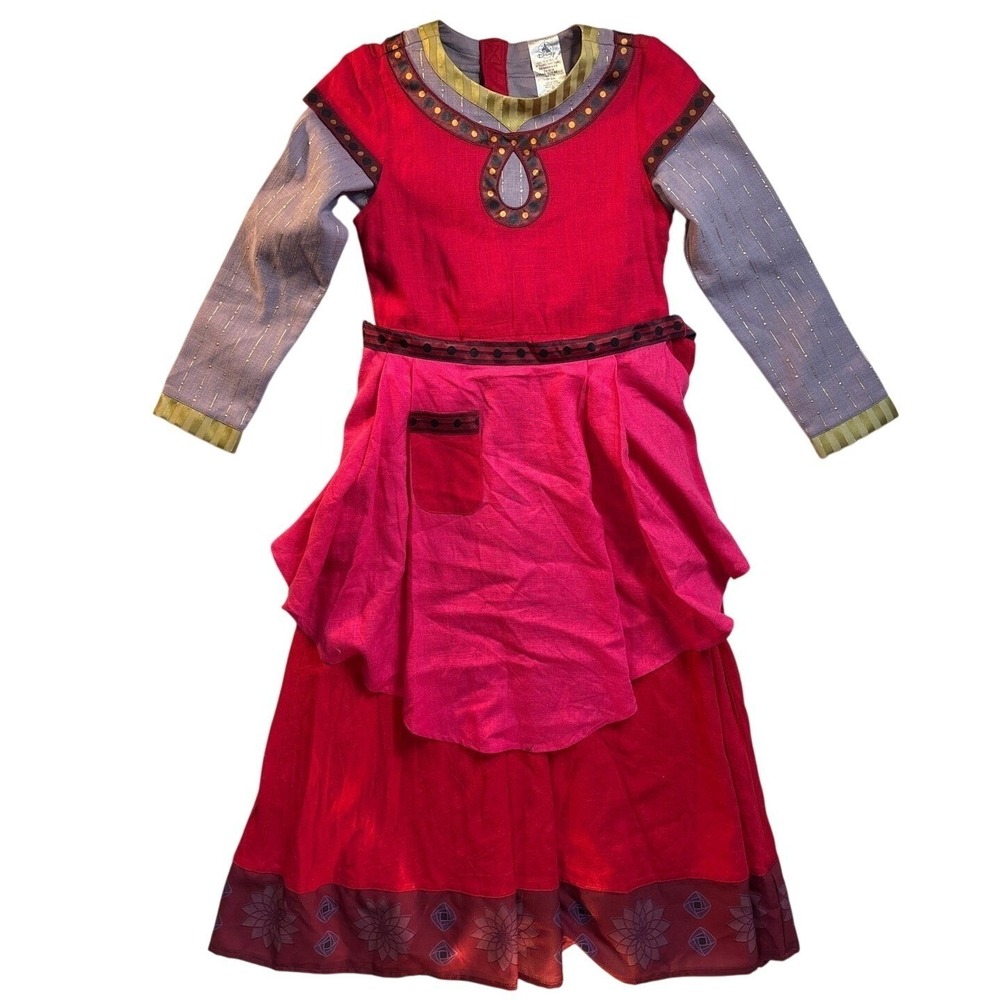 Disney Wish Asha Costume Dress Girls Size 7/8 Red Purple Long Sleeve‎ Adventure